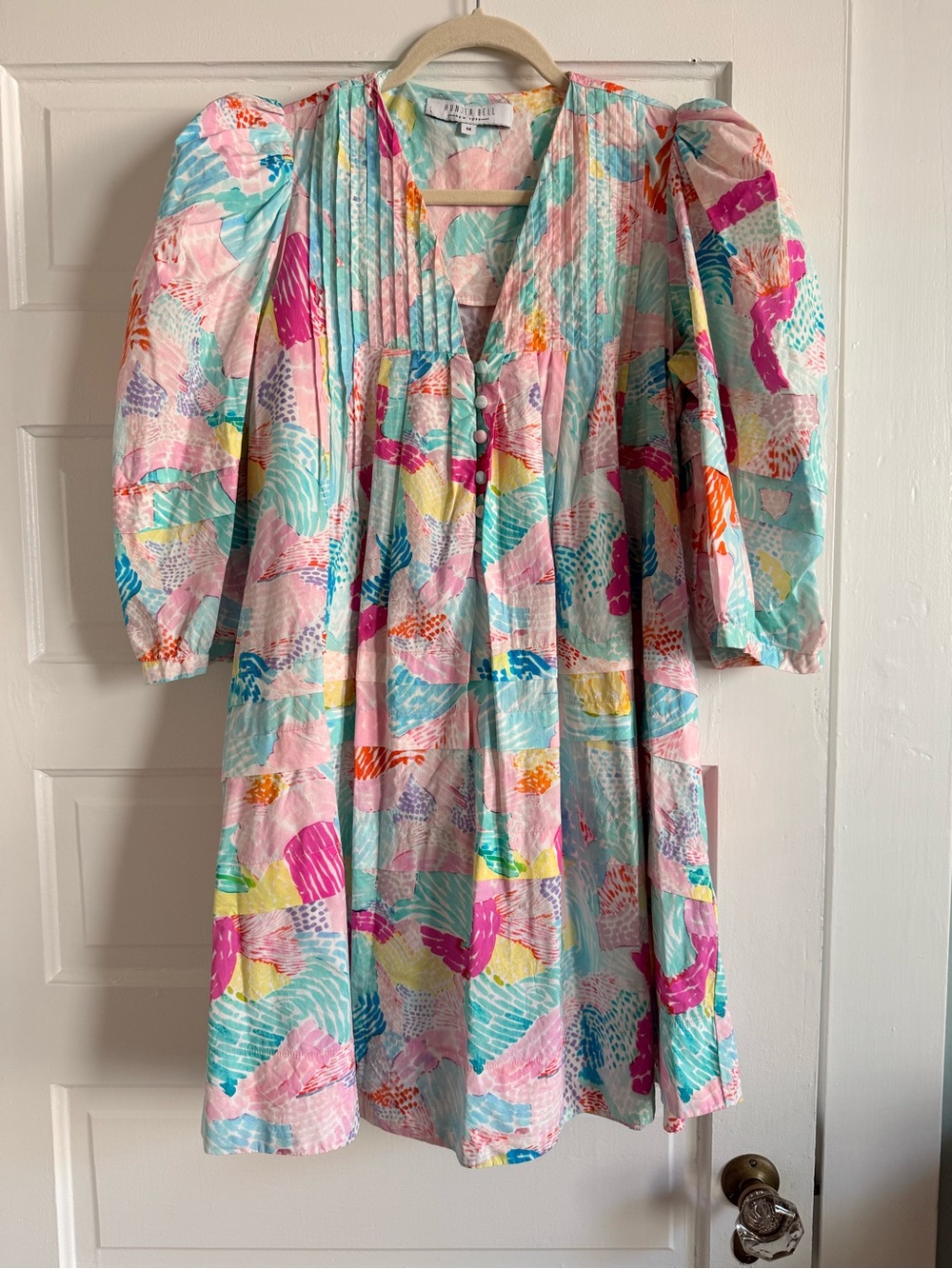 HUNTER BELL Dress in Painterly Rainbow